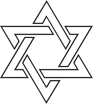 2 Pcs Black, 8 x 8.9 - Vinyl Sticker Decal - Star of Jewish - No Background, Waterproof - Ideal for Decorating Laptops, Water Bottles, Cars, Trucks, Walls | K15645BL