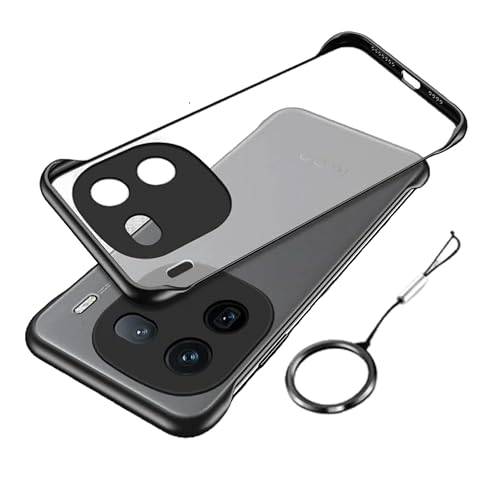 REALCASE iQOO 12 5G Back Cover Case | Stylish Frameless Matte Hard Skin | Soft TPU Shock Proof Bumper Back Cover for iQOO 12 5G (Black)