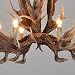 LHXINDMY Americana Arañas De Cuernos,comedor lámparas de cuerno de venado,6 Luces (bombillas...