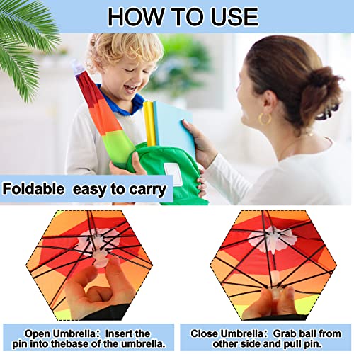 Weewooday MG0917 6 Pack Rainbow Umbrella Hat thumb #4