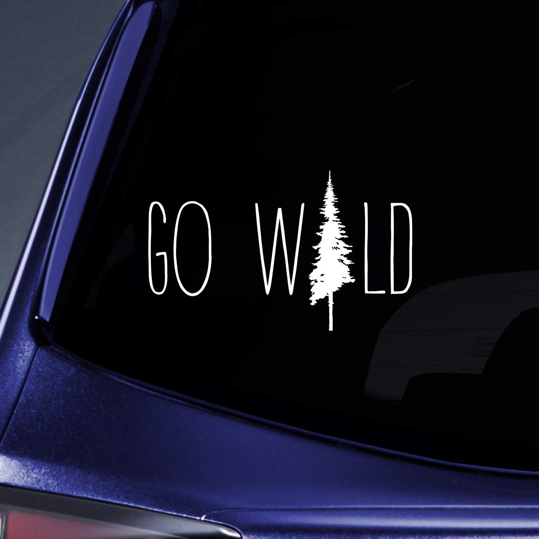 Bargain Max Decals Go Wild Tree Sticker Decal Notebook Car Laptop 8" (White)