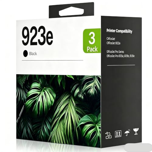 Image of haikyuu 923e 923XL 923 Compatible for Office Jet Pro 8135e 8135 8125e 3 Large Black