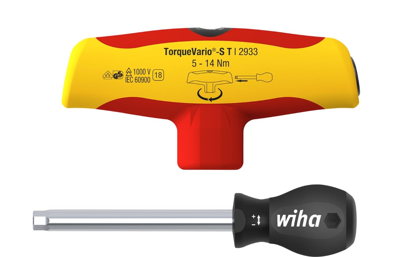 Wiha Destornillador dinamométrico con mango corredizo TorqueVario®-S T electric 5-14 Nm con limitación del par de apriete de ajuste variable 5-14 (43177)