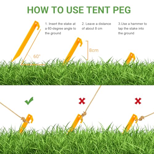 Hikemax (ハイクマックス) プラスチックテントステーク 9インチ 10/30パック 高耐久 ビーチテントペグ キャノピーステーク ポーチ付き キャンプ バックパッキング ガーデニングなどの必須道具 5枚目