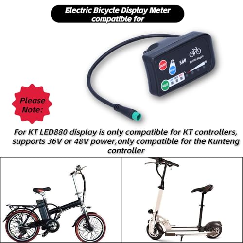 Display per Bicicletta Elettrica,Bicicletta Elettrica per Display KT LED880 Bike 36V 48V Display Meter Display Bici Elettrica 36V