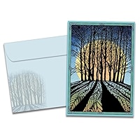 Tree-Free Greetings Winter Solstice Cards - 10 Artful 5x7 Cards With Matching Envelopes, Made In USA