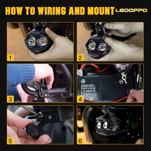 LEDOPPO Motorcycle Fog Lights Kit