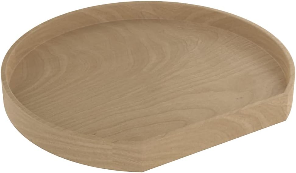 Rev-A-Shelf - 4WLS201-20-BS52 - 20 in. Wood Single Shelf D-Shape Lazy Susan Single Shelf with Swivel Bearing