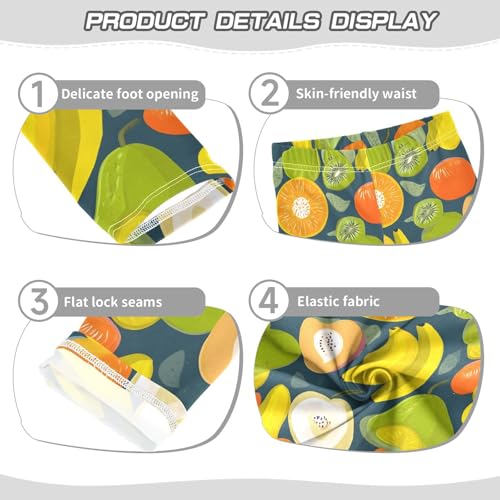 ALAZA Girls' Leggings Children's Yoga Pants Skinny Printed Dance Tropical Fruit Banana Comfortable 4T2