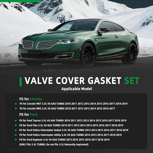 Image of Valve Cover Gasket Set VS50884R for Lincoln MKT /MKS,for Ford Taurus /Flex /Explorer /Police Interceptor Sedan /Police Interceptor Utility 3.5L V6 Gas Turbo 2010-2019,OE VS50684, 39PCS