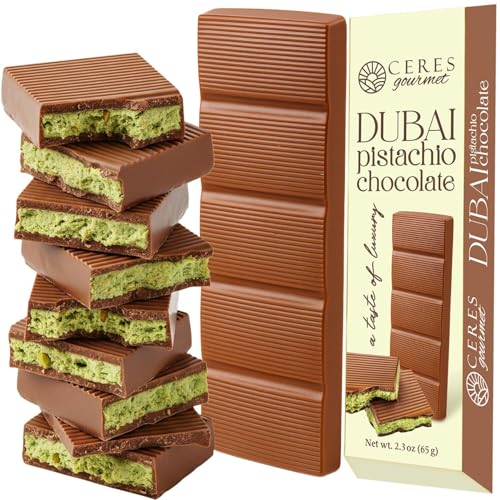 Dubai Chocolate Bar 65g | Milky Crispy Chocolate with Crunchy Kunafa & Rich Pistachio Paste Gourmet Dessert Bar