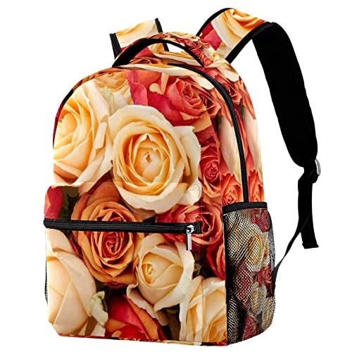 Mochila para portátil de viaje rosas naranja durazno urbana