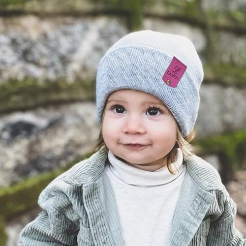 Custom Baby Beanie Hats for Girls Boys, Personalized Name Leather Patch Beanies for Toddlers Adults, Infants Knit Hat2