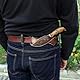 TOURBON Lederscheide für feststehende Messer mit Klinge für den Gürtel, EDC-Taschenmesserhalter, handgefertigtes Geschenk für Männer