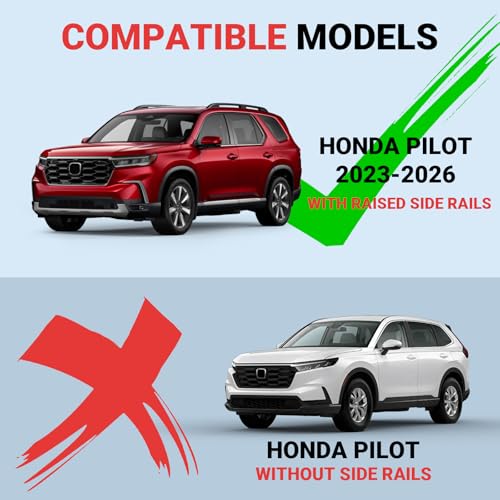 Image of Heavy-Duty Aluminum Roof Rack Cross Bars Compatible with Honda Pilot 2023-2026, No Drill Crossbars Rails Cargo Rooftop Bike Snowboard Skiboard Luggage Rack Cargo Carrier
