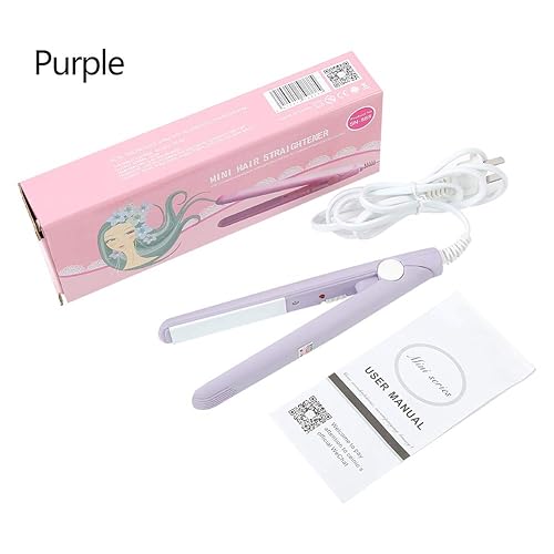 Miniatura 8 de Mini alisador de pelo, tamaño de viaje, pequeño, ligero, portátil, rizador de calefacción, placa de turmalina de cerámica, estilo rápido y fácil,