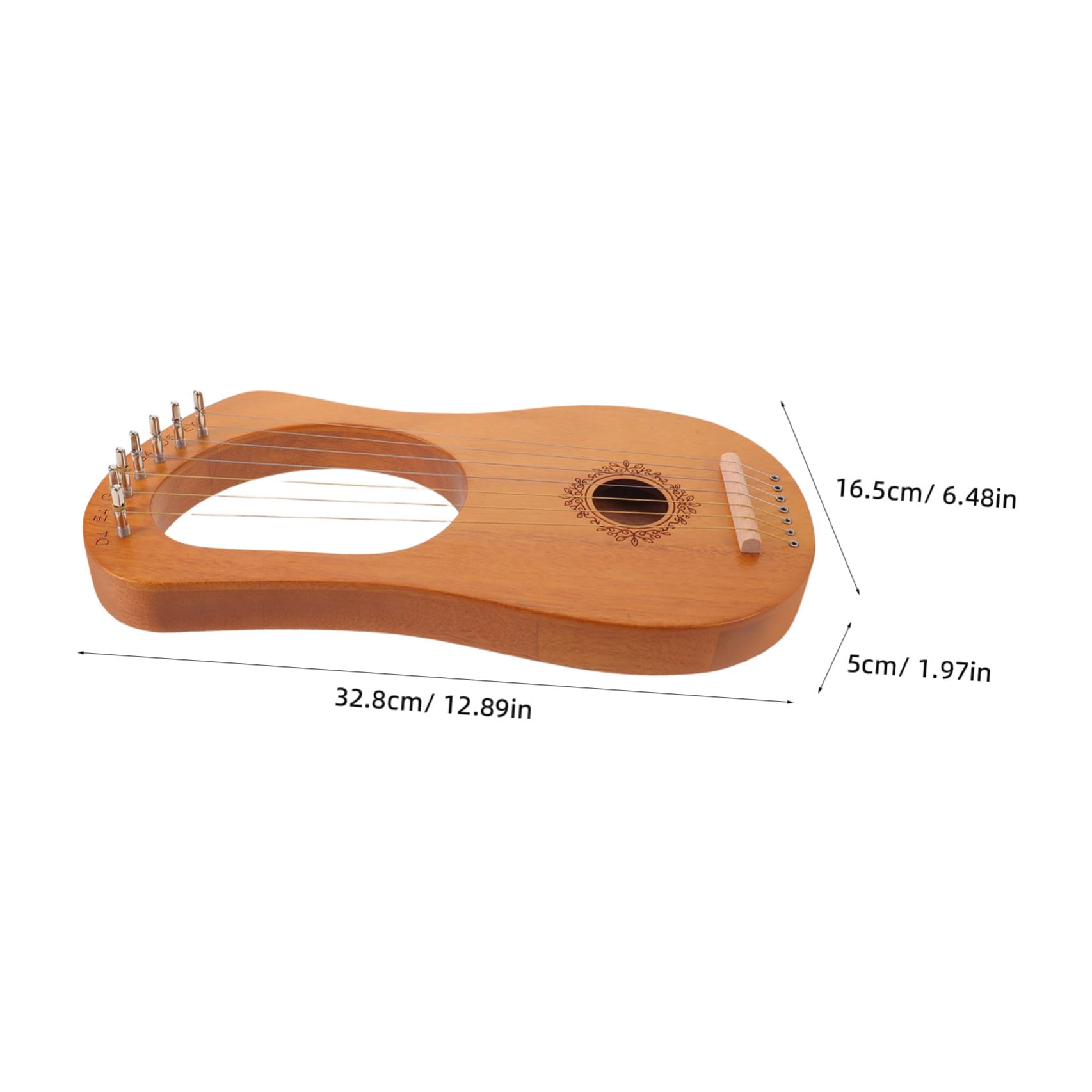 iplusmile Piccola Lira a 7 Corde in Legno con Struttura a Cassa Acustica a Farfalla, Design Leggero e Adatto a Principianti per Educazione Musicale Precoce e Riunioni Familiari