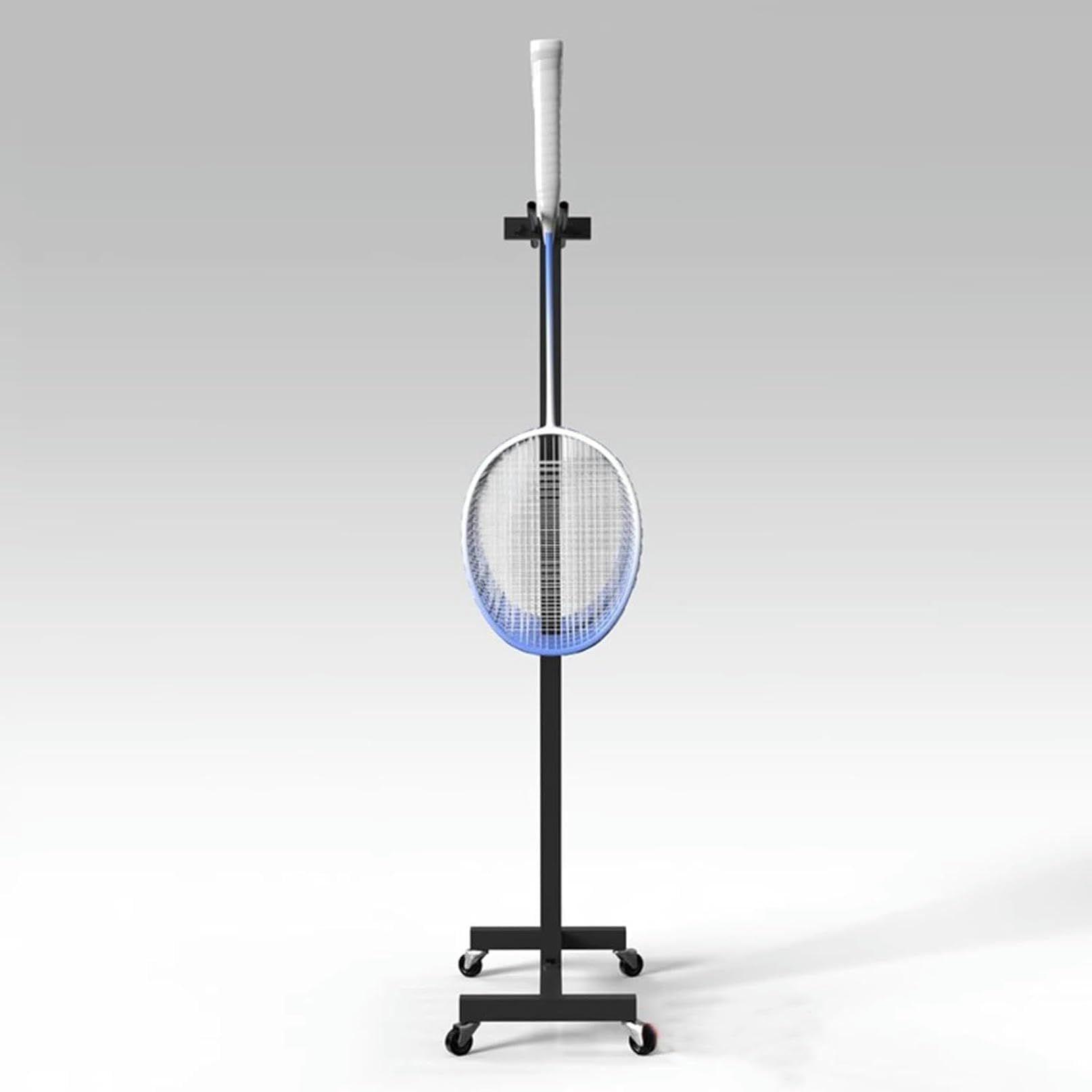 Soporte portátil para raquetas de bádminton con ruedas, estante colgante comercial para exhibición de raquetas de Tenis, con capacidad para Entre 12 y 18 raquetas, para tiendas minoristas