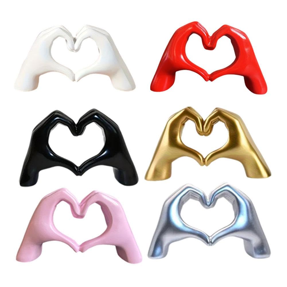 Mini escultura de manos de corazón dorado, resina dorada moderna abstracta de amor, modelo de mano dorada para decoración del hogar, sala de estar, dormitorio, estantería, boda, oficina, escritorio,
