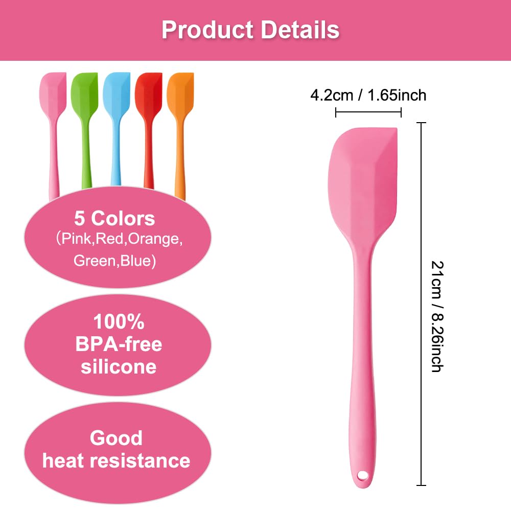 Set 5 Spatole In Silicone Da Cucina - Resistente Al Calore 260°C, 21 Cm - Foto 10