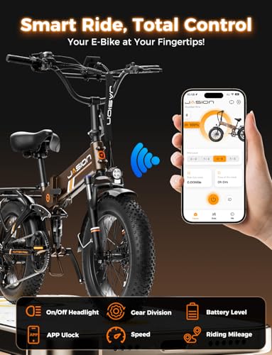 Image of Jasion X Hunter /PRO Electric Bike for Adults,1800W /1400W Peak 20''Fat Tire Foldable Ebike,Folding E Bike Up to 80 /70 Miles Range,720 /624WH Removable Battery,30 MPH E Bike,Certified by UL2849