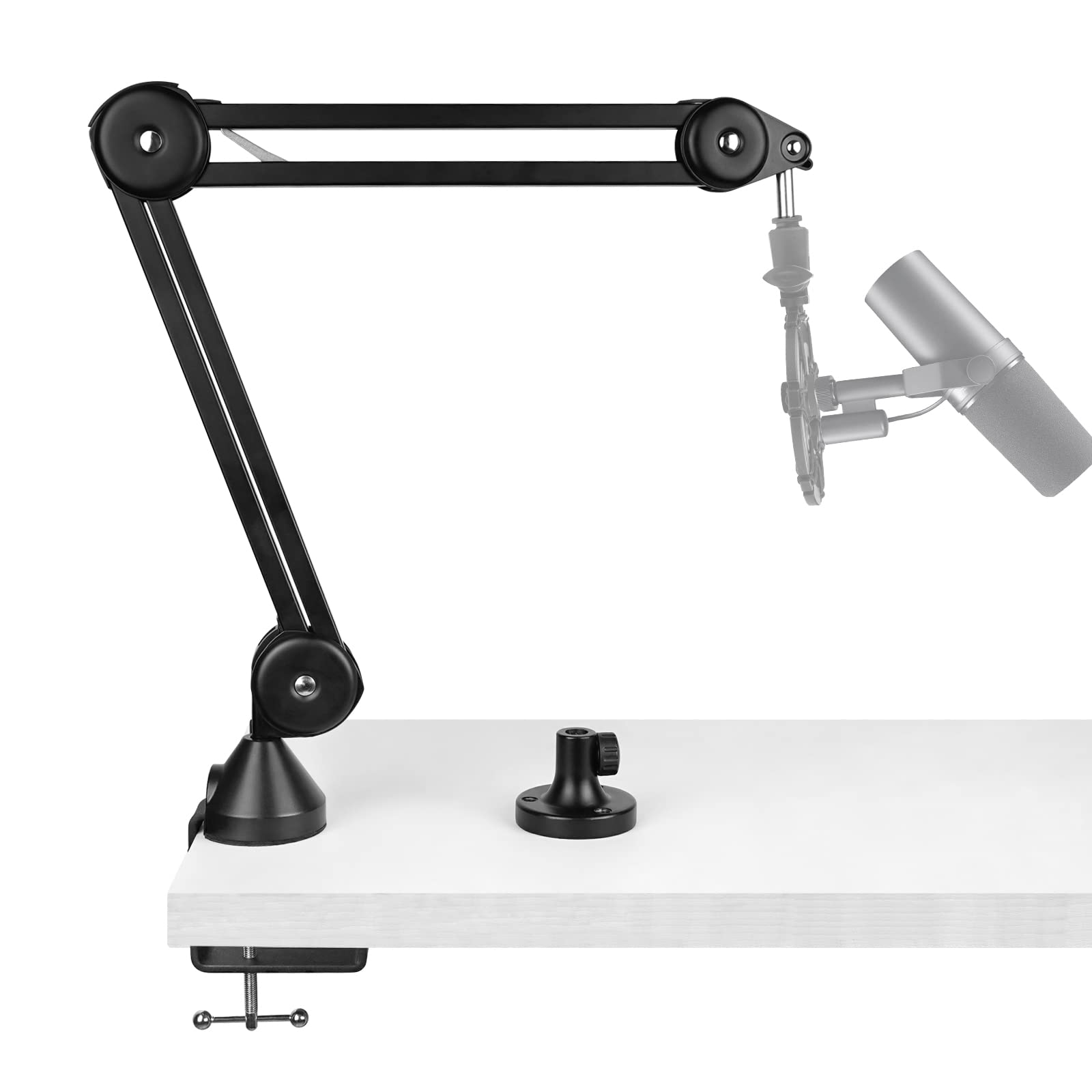 for Creators Professional Microphone Boom Arm Compatible with Shure MV88+, SM7B, MV7, SM58, SM57, Suspension Mic Stand, Adjustable Desk Mount Holder for Studio Recording, 25" Reach