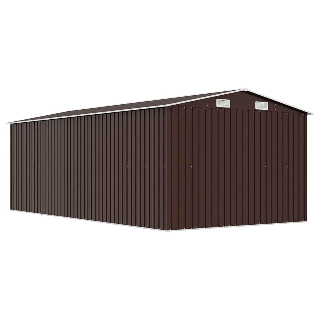 vidaXL Capanno da Giardino in Metallo Marrone 257x497x178 cm Casetta Attrezzi