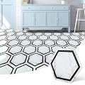 Art3d 10-Pack Hexagon Peel and Stick Flooring Tile Marble Look, Self Adhesive Waterproof Vinyl Floor Tile for Living Room, Kitchen, Bathroom, Bedroom, 11.8" x 10.2" White Marble