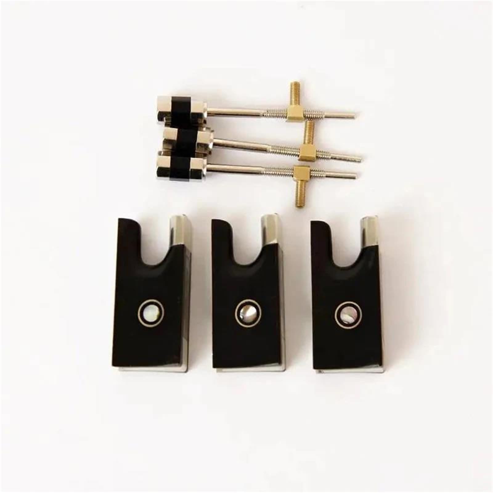 Accesorios Profesionales Violin Juego De 3 Piezas De Ranas Para Arco De Violín 4/4 Con Ébano Y Accesorios De Alpaca Totalmente Encuadernados(3/4)
