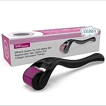 VIHLANATH HAIR roller 0.5 mm With 540 Titanium Alloy Needles | Promotes Beard Growth & Reduces Acne Scars | Safe & Effective To Use (WHITE, Medium)