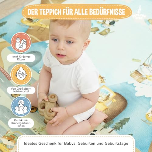 Krabbelmatte Baby Faltbar Spielmatte Kinder Spieldecke 120x180x1cm Krabbeldecke Für Baby - Babymatte Kindermatte - Schaumstoffmatte… – Ansicht 4