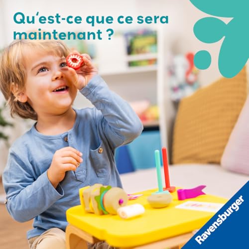 Ravensburger Play + - Set d'activités : Mes premières brochettes à empiler - Jouet bébé dès 18 Mois - Version française - 34062