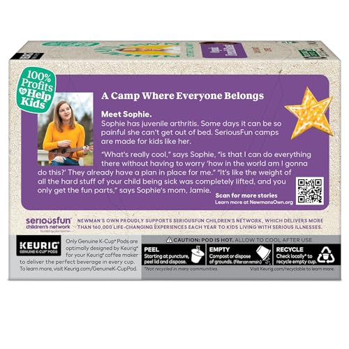 Newman's Own Organic French Roast Coffee, Keurig Single Serve K-Cup Pods, Dark Roast Coffee, 60 Count, (6 Packs of 10)