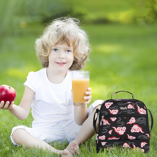 Tilami Lunch Bag for kids,insulated Compartments Bento Bags,Adjustable Strap,Clouds Black by Tilami - Image 2