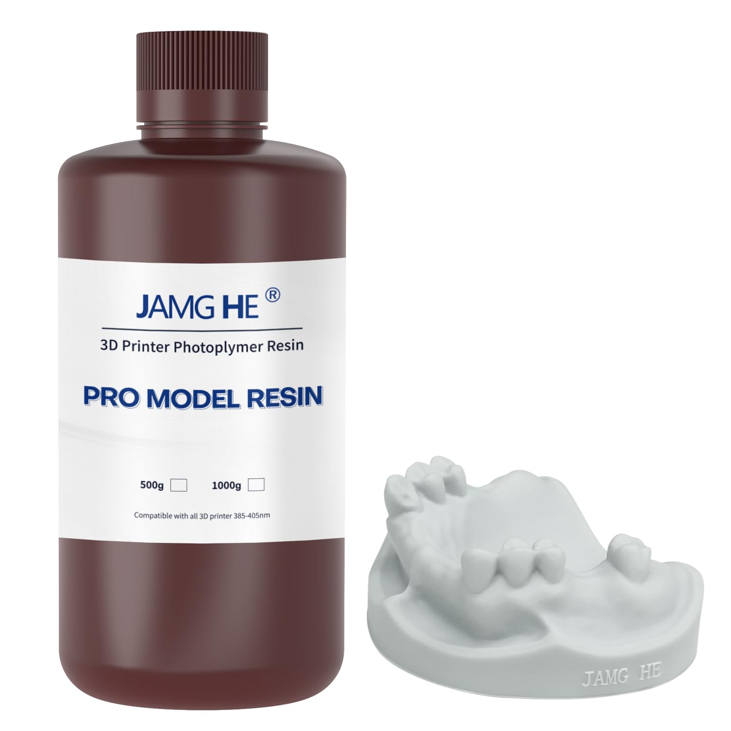 JAMG HE 3D Printer Resin Dental Pro Model for Crown Bridge Orthodontic Implant IPA Clean Light Grey