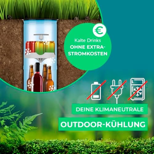 Bild 1 - EASYmaxx Flaschenkühler Outdoor | Flaschen- und Dosen-Kühler | Erdloch Bierkühler | Bis zu 13 Flaschen & Dosen (0,33l bis 1 l) | Klimaneutral und Effizient Getränke & Speisen lagern