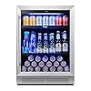 Yeego Beverage Refrigerator & Drink Fridge - 24 inch 180 Cans Beer Cooler Glass Door, 34-54℉ Under Counter Refrigerator Built-in for Drink Soda Wine for Bar Office Bedroom