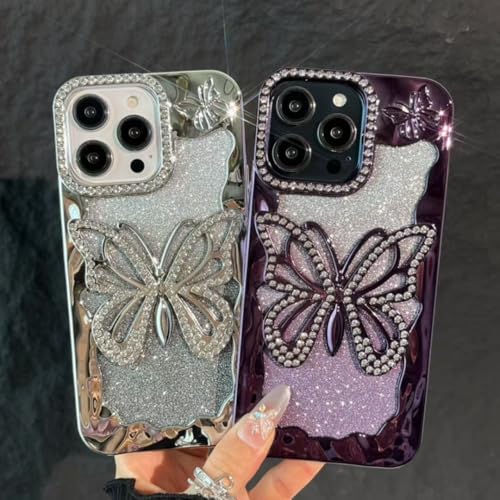 Coque souple de luxe pour iPhone 13 antichoc à paillettes roses