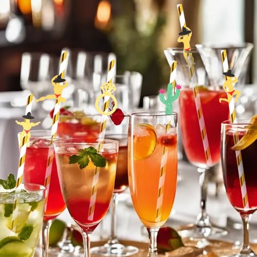 24 pitillos desechables para fiesta con diseño divertido miniatura 3