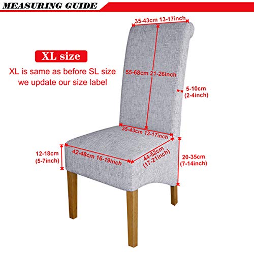 KELUINA Hoge rug Effen Stof Stretch XL Stoelhoezen voor Eetkamer, Spandex Grote Eetstoel Slipcovers voor Home Living… - Afbeelding 5