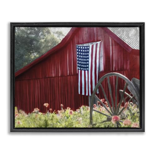 Red Barn Americana Farmhouse, 17 x 21 Inch Canvas in Floater Frame