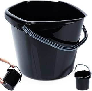 Cubo de plástico para limpieza (10 L), color negro