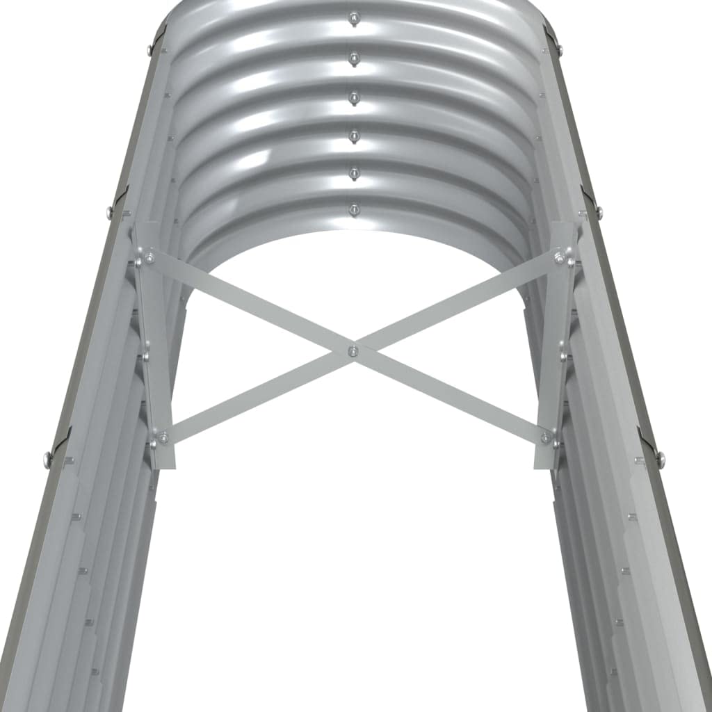 vidaXL Letto Giardino Acciaio Zincato 224x40x36 cm Grigio