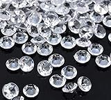 PMLAND Diamond Table Confetti Clear 2000 Pieces of 1 Carat 6.5mm for Wedding Bridal Shower Party Decorations