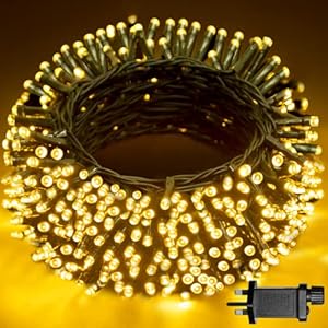 AKASUKI Christmas Tree Lights, 52Ft/16M 320 LED Warm White Cluster Christmas Lights, Fairy Lights Mains Powered with…