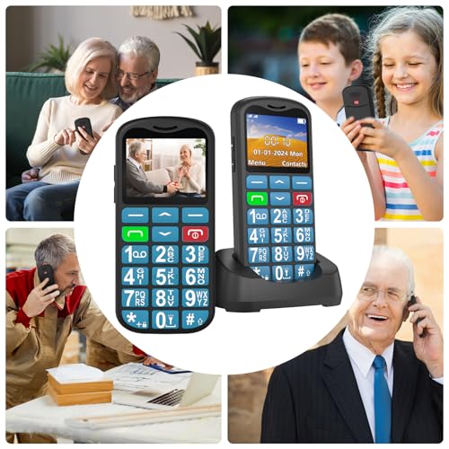 Ufferson 4G Téléphone Portable Senior Débloqué avec Grandes Touches | 1.8" LCD Écran | Haut Volume | Bouton SOS | Telephone Portable Senior Basique avec Numérotation Rapide | Torche |Station de Charge – vue 9