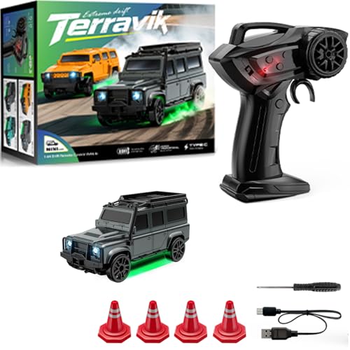 Camion RC 1:64 à gyroscope : mini voiture radiocommandée 2.4GHz RTR RVB