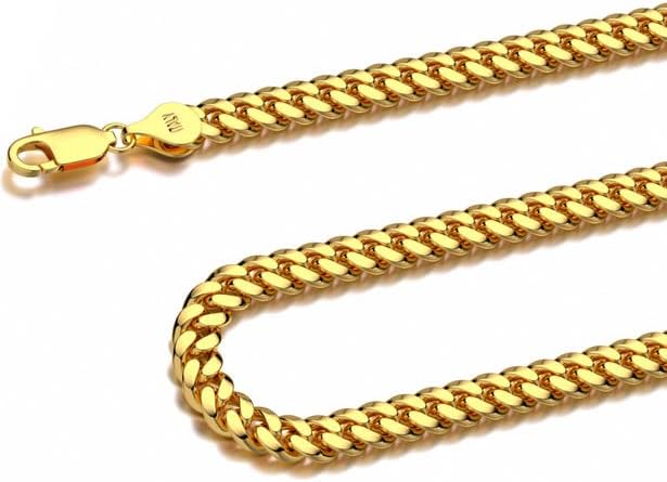 Waitsoul 925 Sterling Silver Cuban Chain Lobster Clasp 7810mm SilverGold Over Cuban Link Curb Chain Necklace for Men Women Diamond Cut 16-30 Inches
