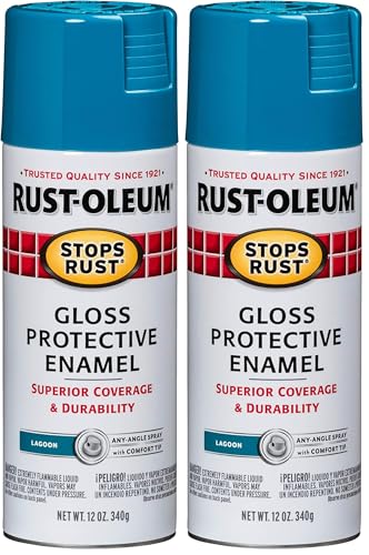 Image of Rust-Oleum 277239 Stops Rust Spray Paint, 12 oz, Gloss Lagoon (Pack of 2)