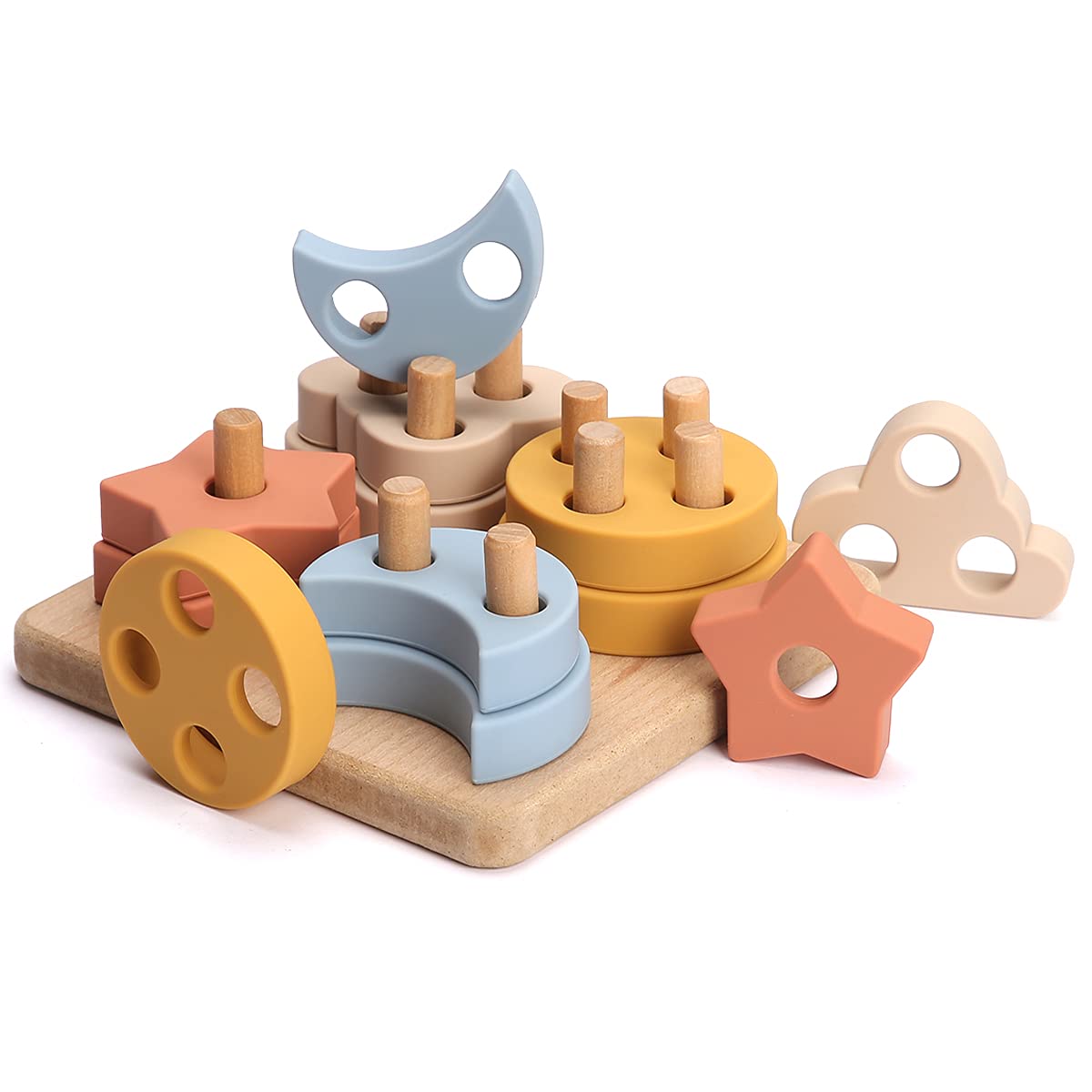 Buy bopoobo Silicone Stacking Toys Montessori Toys for 1 to 3